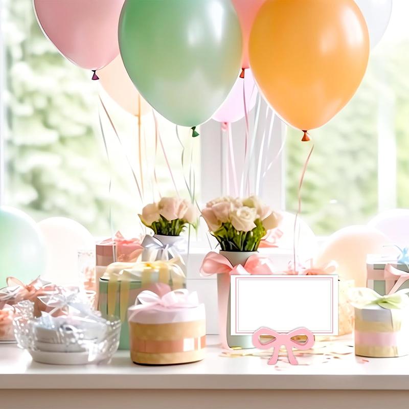 WTEMPO Wedding Valentine's Day Sweet Bow Shaped Design Place Card Holders Bowknot Table Seat Number Holders Cute Name Card Display Stands