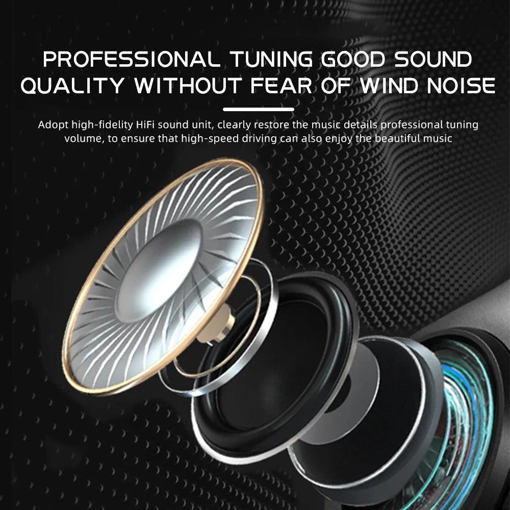 BT36 Motorcycle Helmet Headset BT 5.3 Wireless Headphone Handsfree Stereo Earphone Speaker Noise Reduction With Radio FM