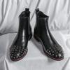 38~48 Мужские роскошные дизайнерские ботинки Chelsea Business Rivet Party Boots из натуральной кожи для мужчин, модная зимняя и осенняя обувь