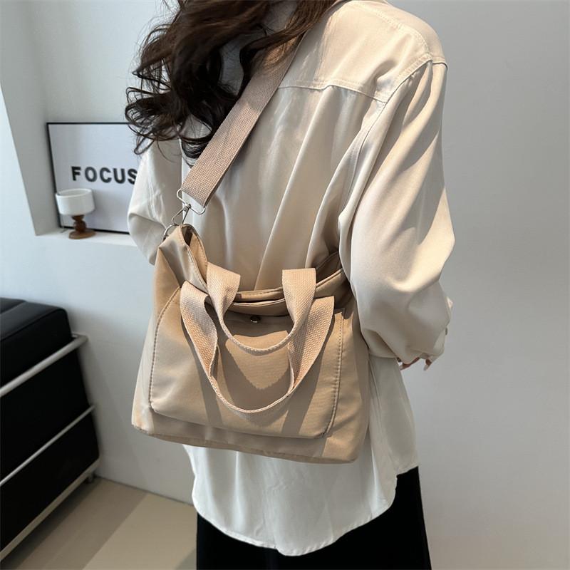 Casual Womens Canvas Crossbody Bag With Soft Structure And Inner Pouch For Spring Fashion