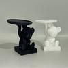 Bear Serving Tray Key Holder Decorative Bear Figurine with Dish Candy Lipsticks Earrings Jewelry Storage Display Stand Table Desk Organizer
