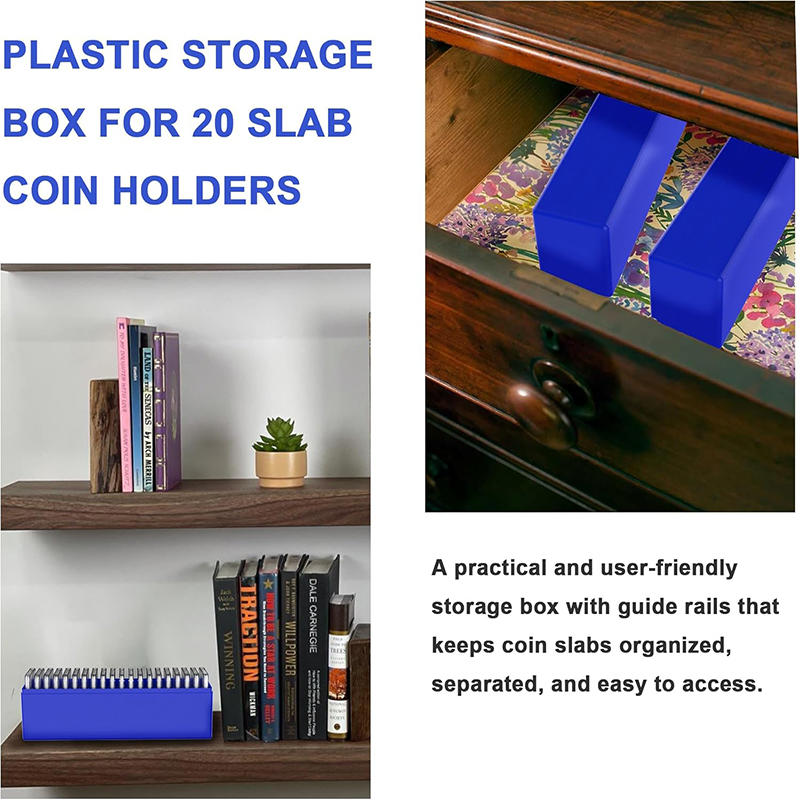 Креативный пластиковый бокс для хранения монетных слябов, совместимый с 20-слотовыми холдерами для монет, коллекционный бокс, офис, школа, дом, банковские принадлежности