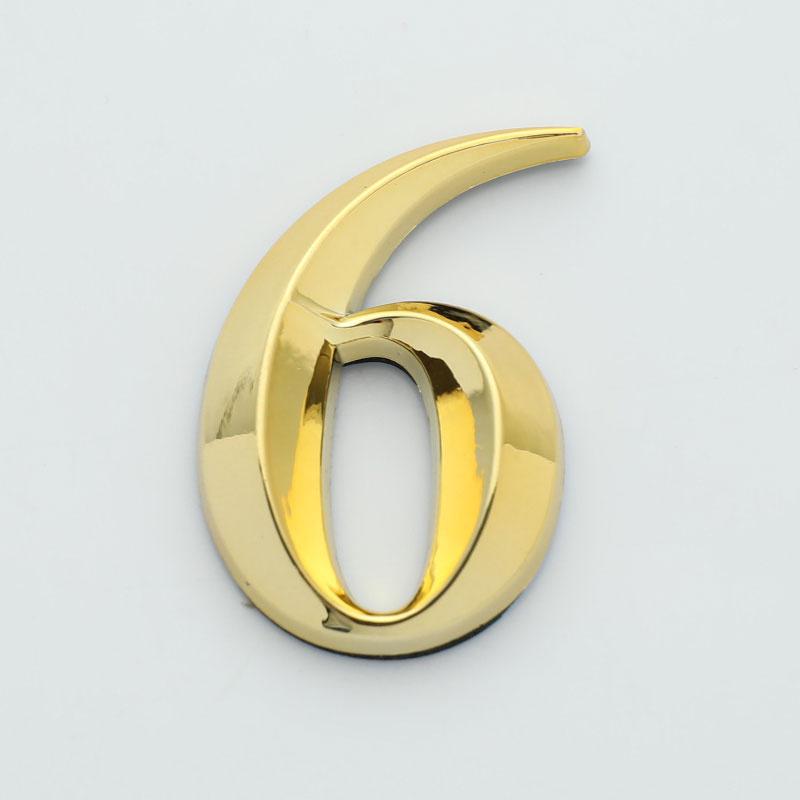 1 шт., высота 5 см, золотая домашняя наклейка, адресная дверная этикетка, золотой номер современного дома