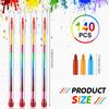 Teling 140 Pieces Stackable Crayons Pencils Party Favors for Kids Preschool 11 Interchangeable Colors Mini Rainbow Crayons Pens Bulk Colorful Stacker