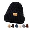 Мужская зимняя вязаная шапка, теплая бархатная толстая шерстяная шапка, утепленная шапка