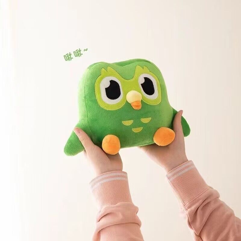 27 см, зеленая плюшевая игрушка-сова Duolingo, мягкая игрушка-игрушка Duo, мультяшная сова Duo, милая кукла, подарок для малыша, ребенка и взрослого.