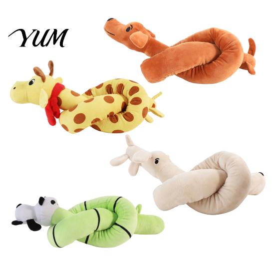 Durable Squeaky Dog Toys Plush Toy, Long Strip Stuffed Animal Chew Soft Pet Interactive Tug-of-War Toy for Small to Medium Dogs Biting Shaking Shaped
