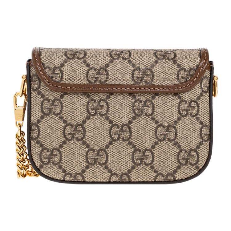 Gucci Horsebit 1955 GG Mini Bag Brown Leather Red Green Web Gold Hardware Daily Use 699760-HUHHG-8565