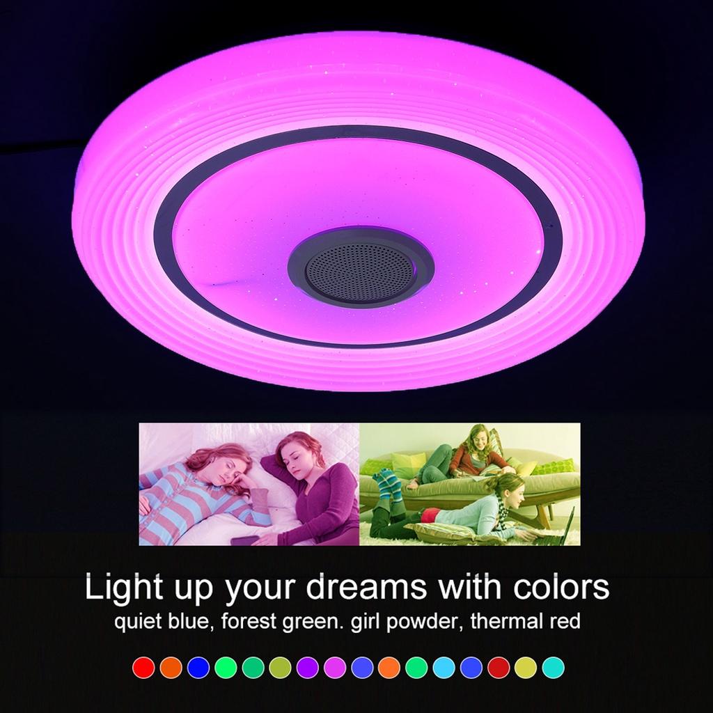 200 Вт 85-265 В Современные RGB светодиодные потолочные светильники Домашнее освещение Приложение Bluetooth Музыкальный свет Лампы для спальни Умный потолочный светильник + Пульт дистанционного управления
