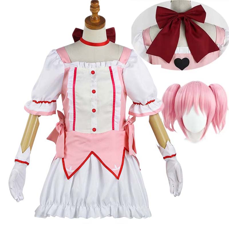 Костюм для косплея Канамэ Мадоки, аниме Madoka Magica, школьная форма Хомуры, платье с чокером, перчатки, носки, костюмы на Хэллоуин