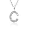 925 Silver Gold Small 26 Letters A- Z Zircon CZ Pendant Monogram Necklace Me Initial Alphabet M A Jewelry