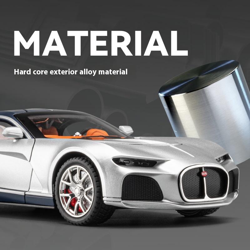 1/24 Bugatti Atlantic Роскошный Спортивный Автомобиль Модель из Сплава, Имитация Звука и Света, Окрашенный Салон, Восстановленные Детали, Настольные Украшения