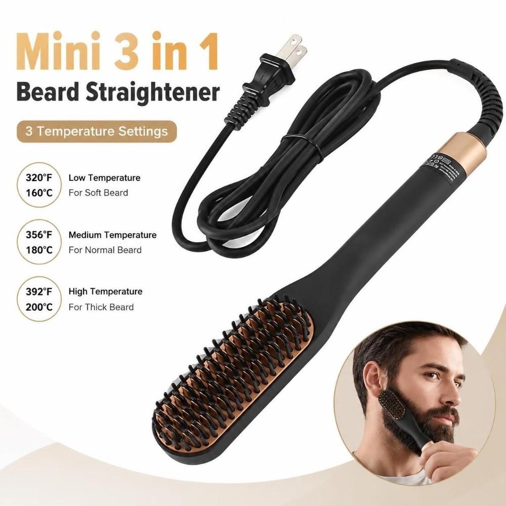 Tourmaline ceramics Hair Straightening Brush 3 Adjustable Temperature Heated Hair Comb Home