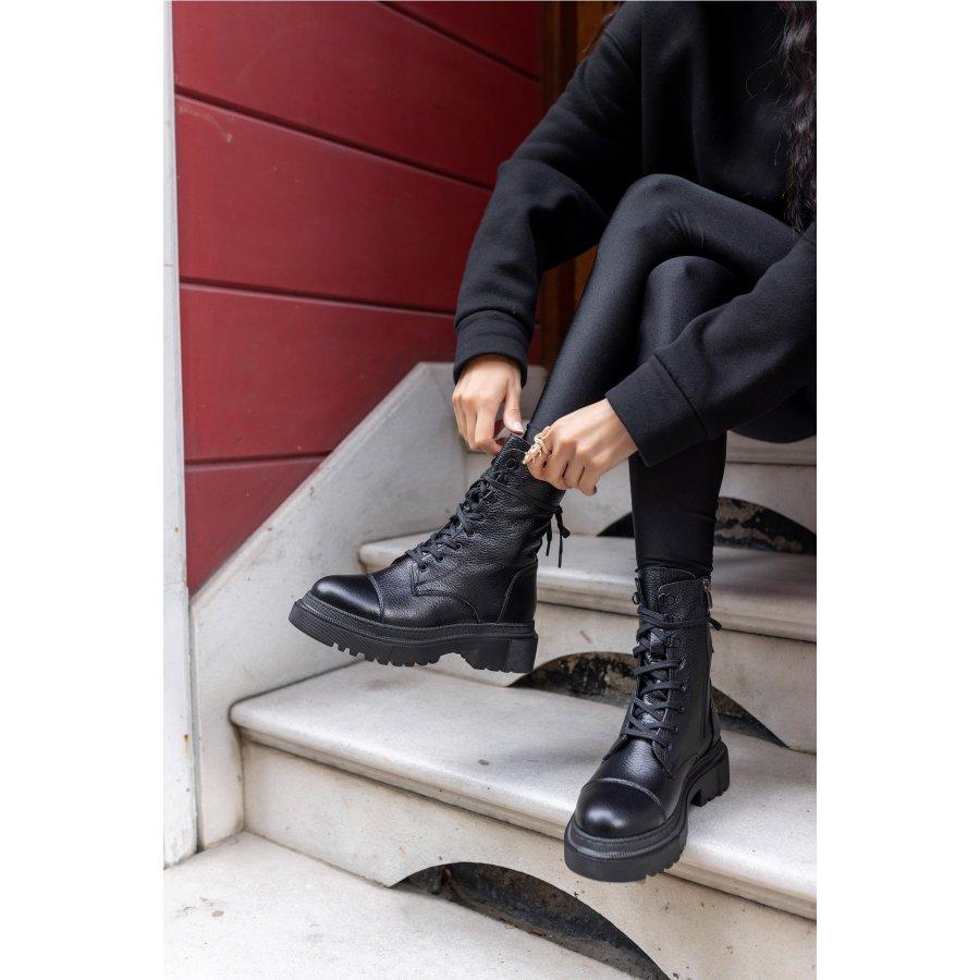 Women's Genuine Floter Leather Thick Soled Boots