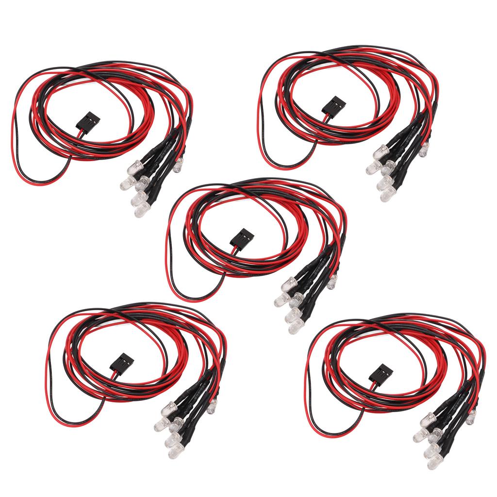 5Pcs RC Car LED Light Kit 24.8in 6LED Per Piece Durable Silicone Easy Operation 6Leds RC Car Light
