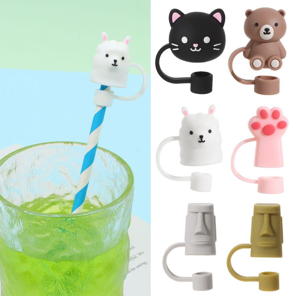 Reusable Splash Proof Straw Tips Cover Cup Accessories Drinking Dust Cap Silicone Straw Plug