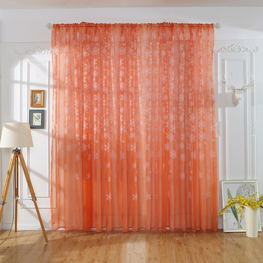 Полупрозрачная тюлевая занавеска, марля, прозрачная занавеска, мягкие занавески-снежинки, гостиная