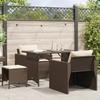 VidaXL Garden Lounge Set 4 Pcs with Brown Wicker Cushions, Outdoor Sofa Set, Garden Lounge, Set 366360