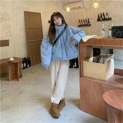 Женские зимние стеганые куртки с длинным рукавом и застежкой-молнией, с карманами, мешковатые короткие пуховики, повседневные стеганые теплые пальто для улицы