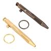 Mini Quick Release Ballpoint Pen Brass Pocket Compact Pen with Detachable Keychain On Top for Office