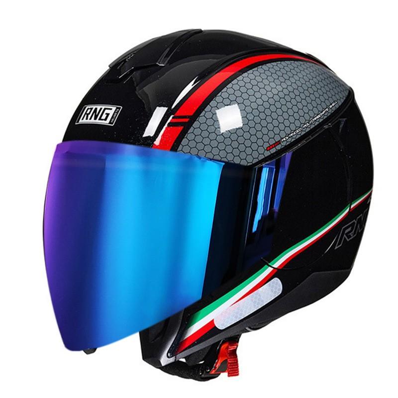 Bluetooth Motorcycle Helmet 3/4 Open Face Men Women ABS Full Coverage Riding Gear