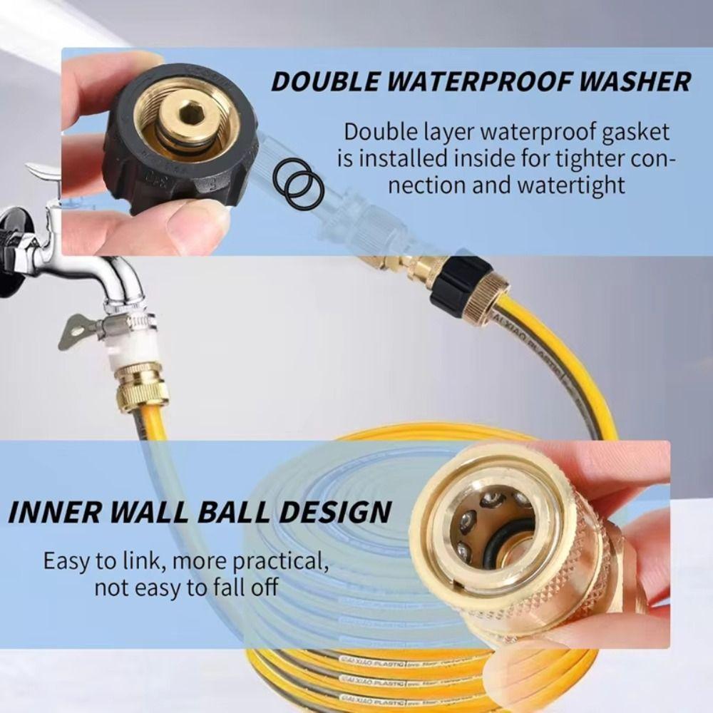 2pcs Quick Connection Pressure Washer Adapter Set Pressure Washer Connector Car Wash