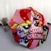 Personalized Name Powerpuff Print Umbrella, UV Shielding. It Has Eight Sturdy Ribs for Outdoor Use And Perfect As a Holiday Gift