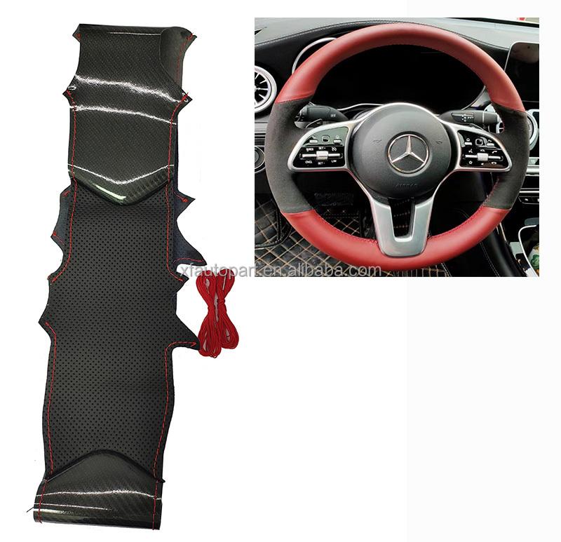 Carbon Fiber Steering Wheel Cover Interior Accessories Trim Cover for Highlander