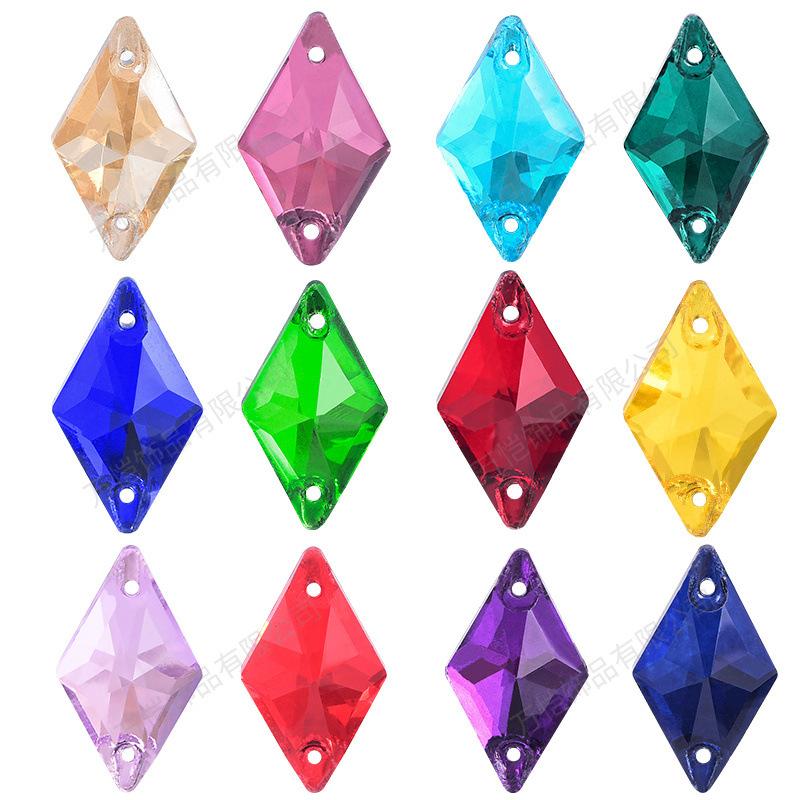 Crystal Hand-Sewn Diamond, Glass Rhinestone Diy Crystal Material, Rhombus Creative Clothing Accessories