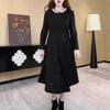 Autumn/Winter French-Inspired Heavy Beaded Dress for Middle-Aged Women