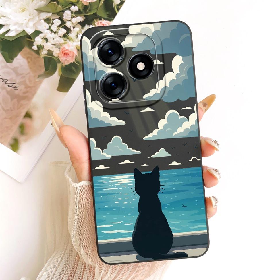 Чехол для Realme C51 RMX3830 Чехол для Realme C53 RMX3760 Крышка Силиконовый Роскошный Модный Мультяшный Забавный 2D Расписной