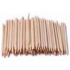 Orange Wood Nail Art Sticks: 100 Double-Ended Wooden Cuticle Pushers (7.5cm)