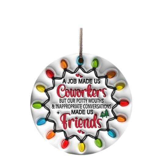 Friendship Christmas Ornament Acrylic Best Friend Gifts Xmas Tree Hanging Decoration for Women Sister Coworker