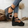 Fashion Women's Platform Wedge Sandals 2025 Summer Fashion Casual Comfortable Ladies Heeled Sandals Walking Shoes for Women High Heels
