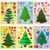 6 Christmas Day Celebration Puzzle Face-Changing Stickers Parent-Child Interaction Christmas Tree Diy Cartoon Graffiti Stickers
