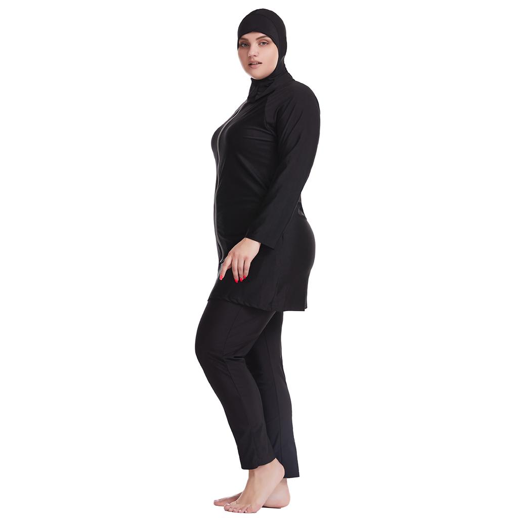Plus Size Women Muslim Muslimah Swimwear Full Coverage Women Swimming Suit Highly Elastic Comfortable 3 Pieces Beachwear XL-6XL