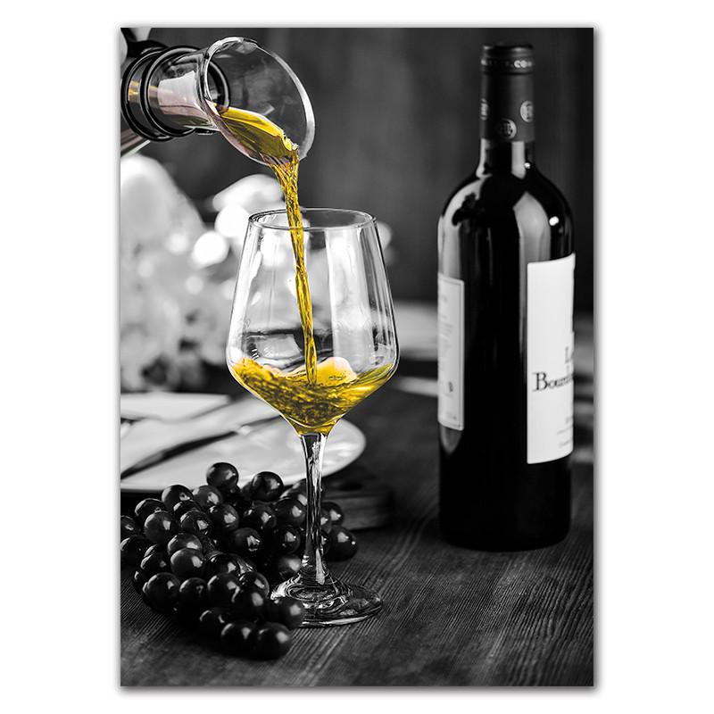 Культура вина, Настенный декор, живопись, скандинавский холст, постер, желтый холст, картина, винный бар, настенная печать HD2762