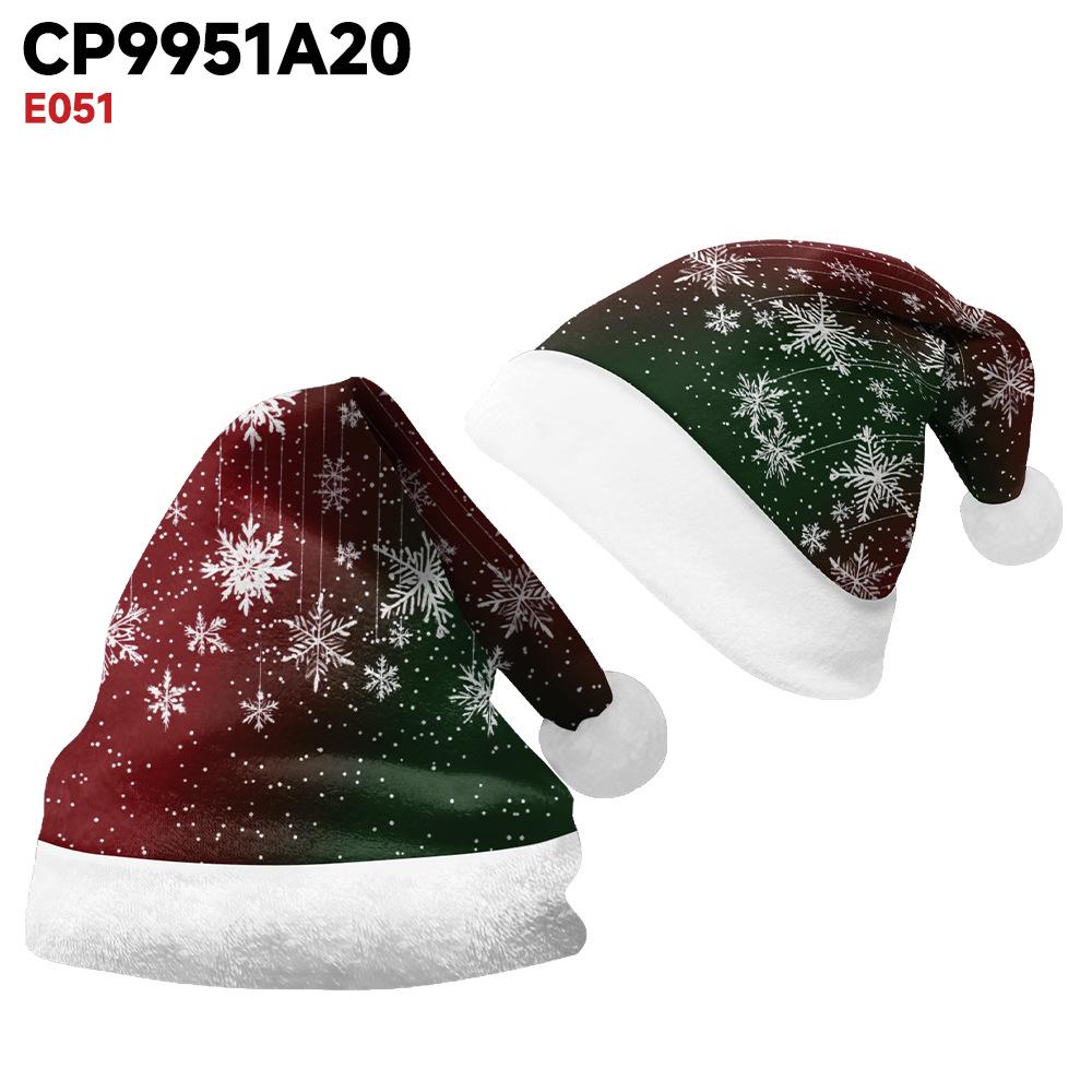 2024 Plush Velvet Double-Sided Santa Hat for Adults & Children - Custom Printed