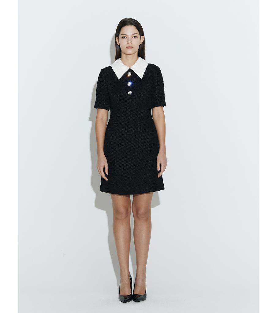 Chaenyuyog Detatchable Collar Dress [Black&White]