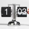 Page Turning Automatically Quartz Time Clocks Metal Desk Flipping Clock  Gift