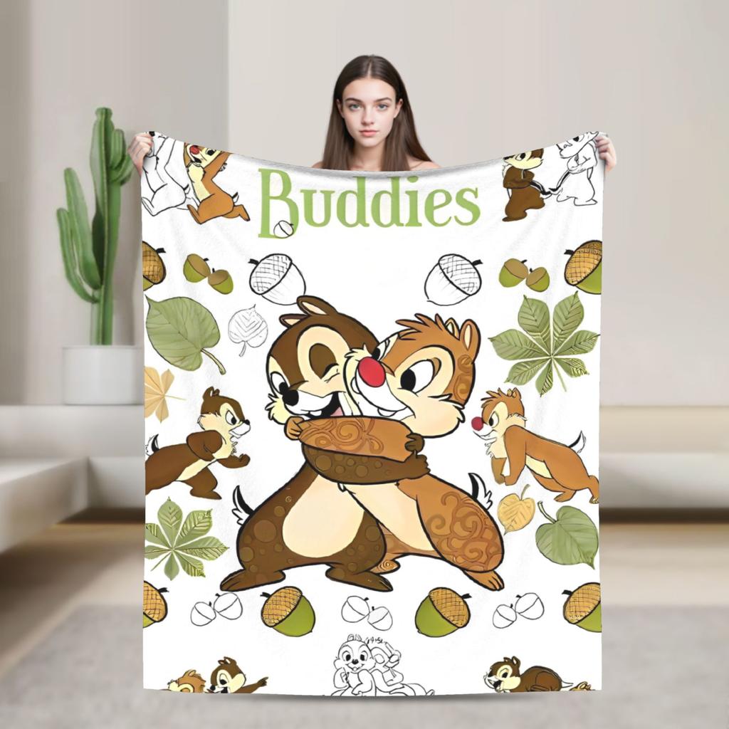 Chip 'n' Dale And Friends Wool Blankets Cartoon Customized Throw Blanket for Home 200x150cm Plush Thin Quilt