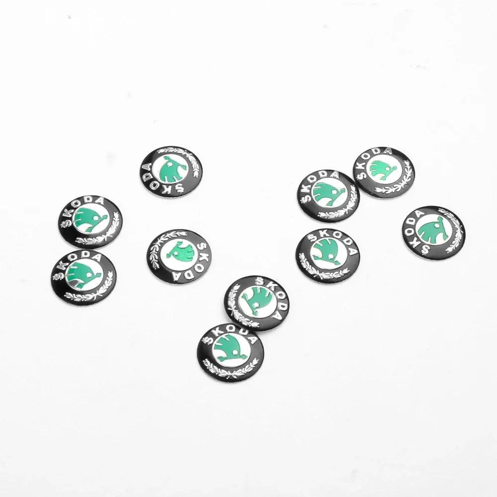2025 New 10/20Pcs 14mm Car Key Emblem Stickers Auto Control Key Logo Decal For Skoda Octavia Rapid Fabia Yeti Superb A5 A7 VRS V