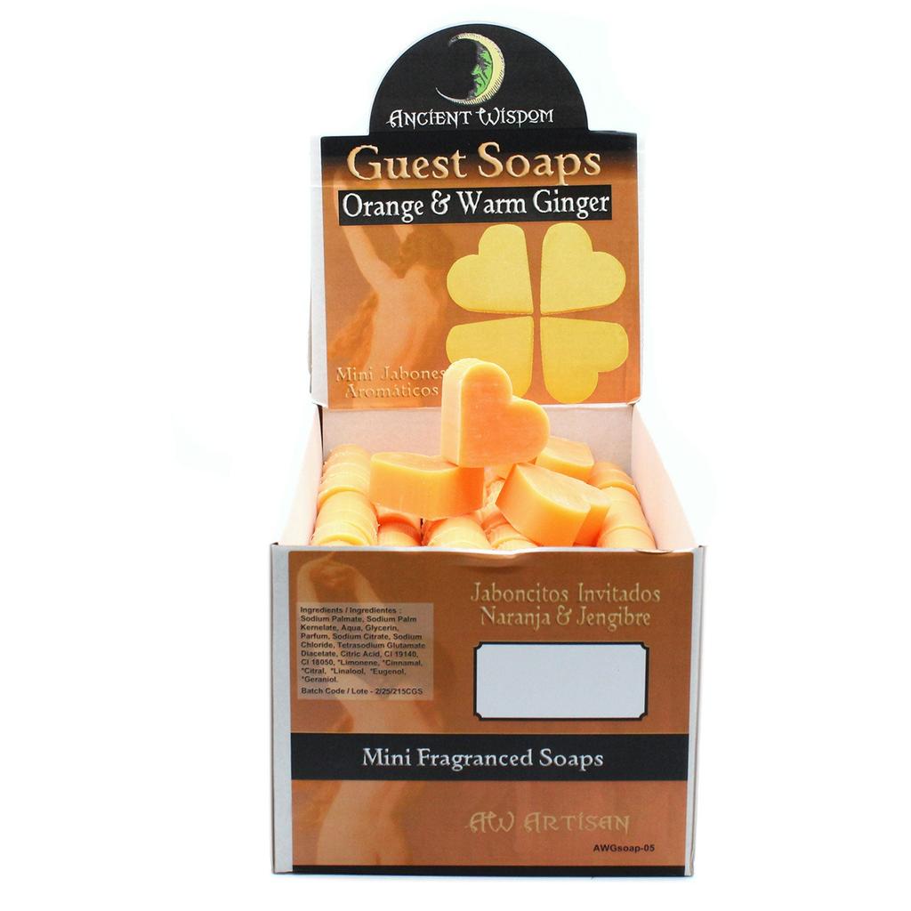 2x Guest Soap Hearts Orange And Warm Ginger 10-Pack