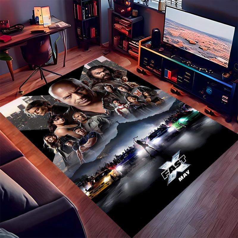 Fast and Furious Printed Absorbent Washable Carpet, Non-Slip Bathroom Mats, Kitchen Rugs, Yoga Mat,Living Room Entrance, Camping Picnic Rugs