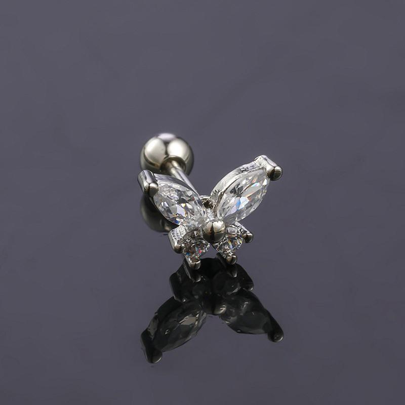 1 шт. Серьги-бабочки для женщин, серьги-гвоздики для хряща уха, спиральные серьги-гвоздики