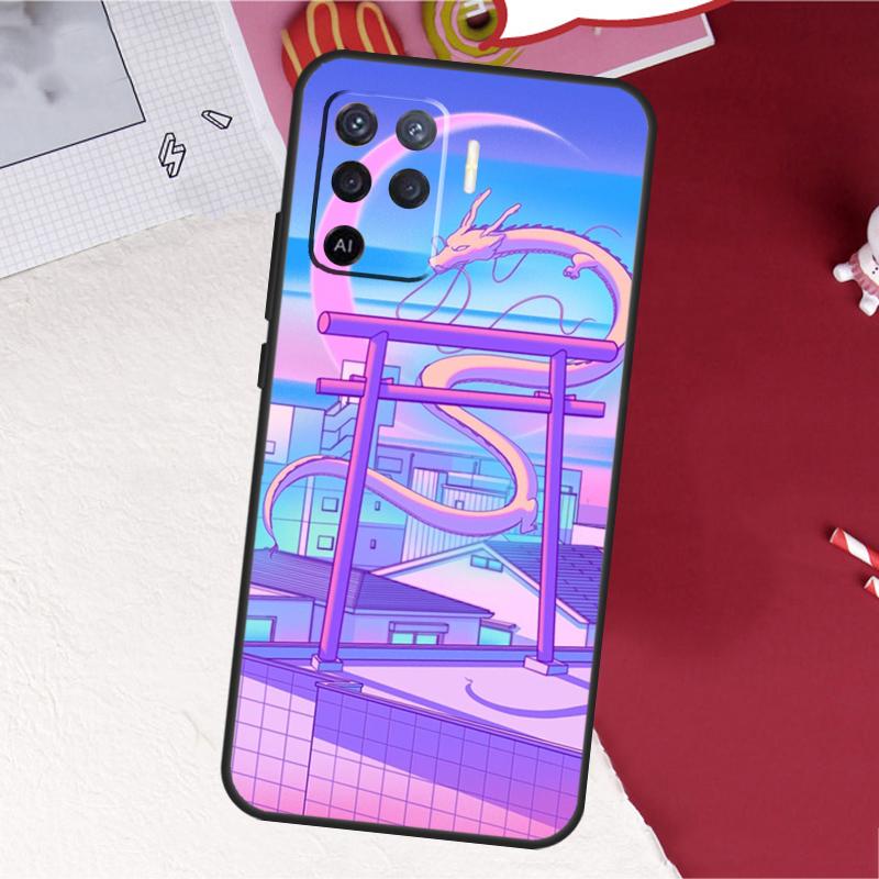 Пастельный чехол для Oppo A18 A98 A38 A58 A78 A60 A80 A40 A96 A76 A16 A94 A74 A54 A15 A17 A57 A77 A5 Pro, город Киото, Япония