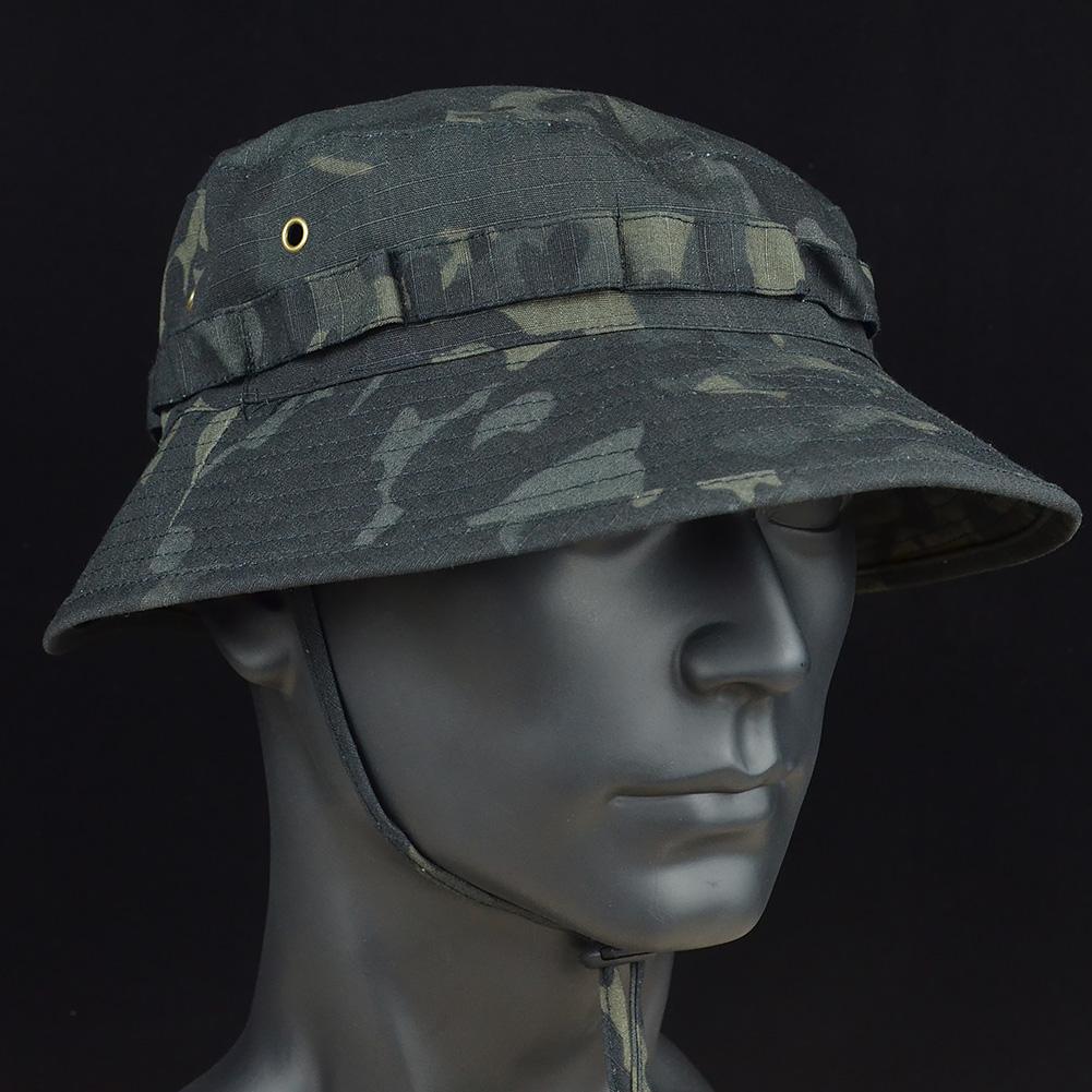 Summer Military Tactical Boonie Hats Hunting Sun Outdoor Camouflage Cap Adjustable Sniper Ghillie Bucket Hats