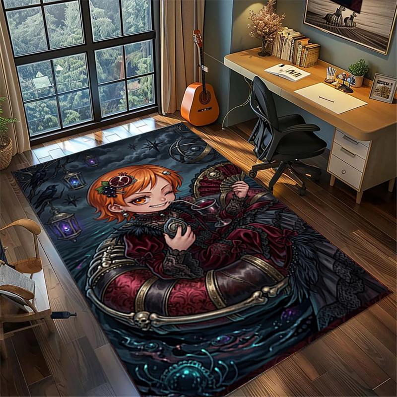 Bedroom Area Rug "ONE PIECE" Non Slip Washable Large Carpet Gamer Room Floor Mat Decor kwq42