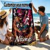Custom Name Personalized Demon Slayer Print Beach Towel, for Trip Camping Beach Party Home Decor, Birthday Gift for Family & Friends