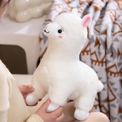 Милая белая альпака, плюшевая игрушка, имитация куклы альпаки, детская подушка для сна, подарок на день рождения